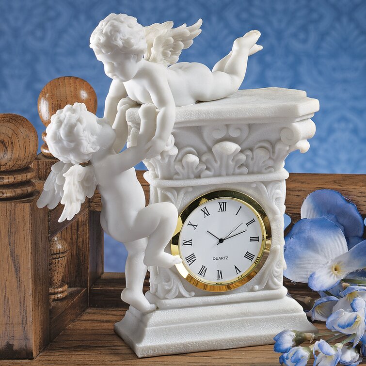 Baroque Twin Cherubs Tabletop Clock